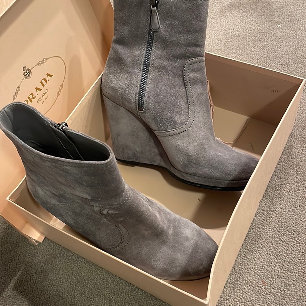 Prada wedge booties
